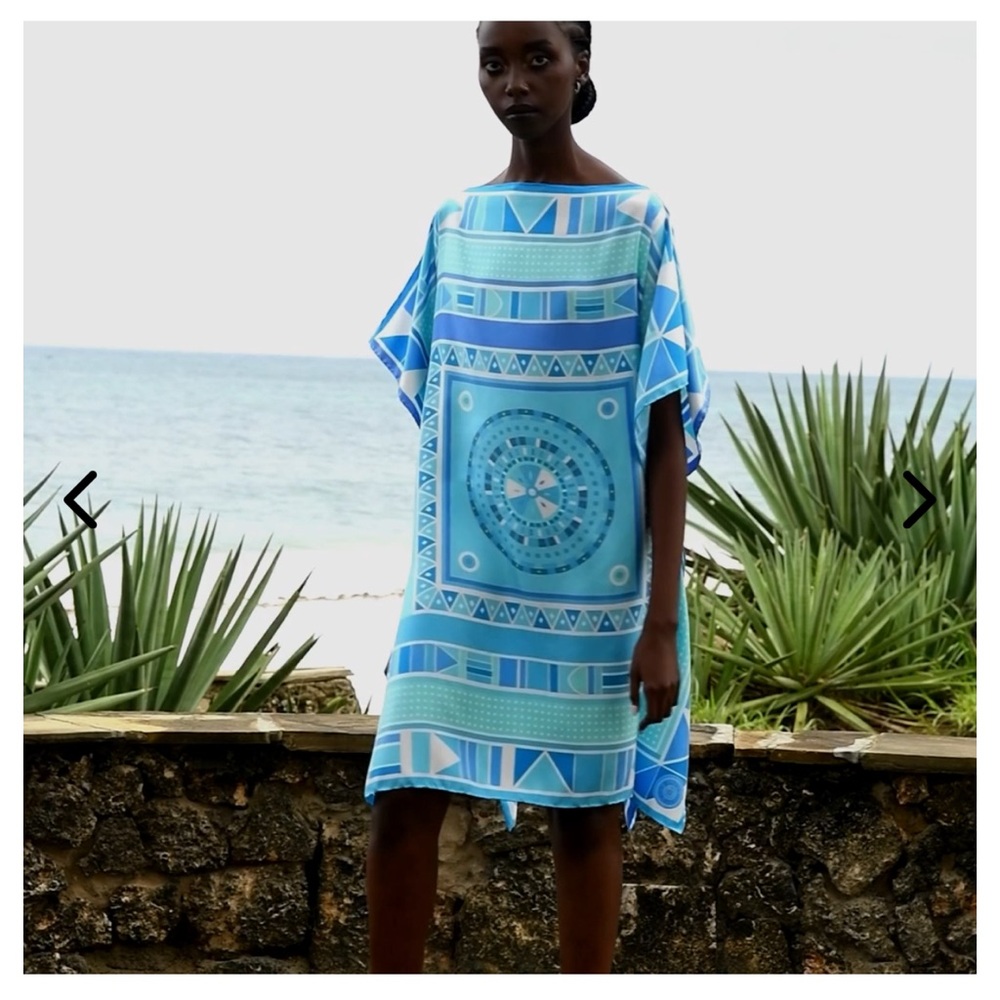 Eliza Christopher Silk Caftan Top/Dress OS